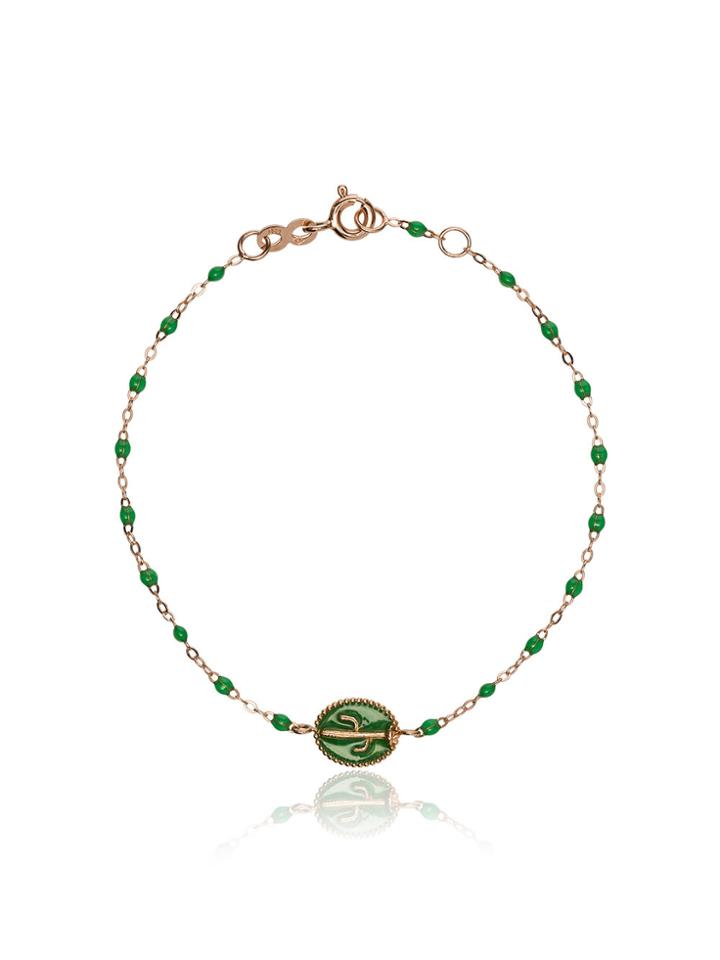 Gigi Clozeau Green Cactus Bead Rose Gold Bracelet