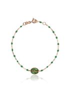 Gigi Clozeau Green Cactus Bead Rose Gold Bracelet