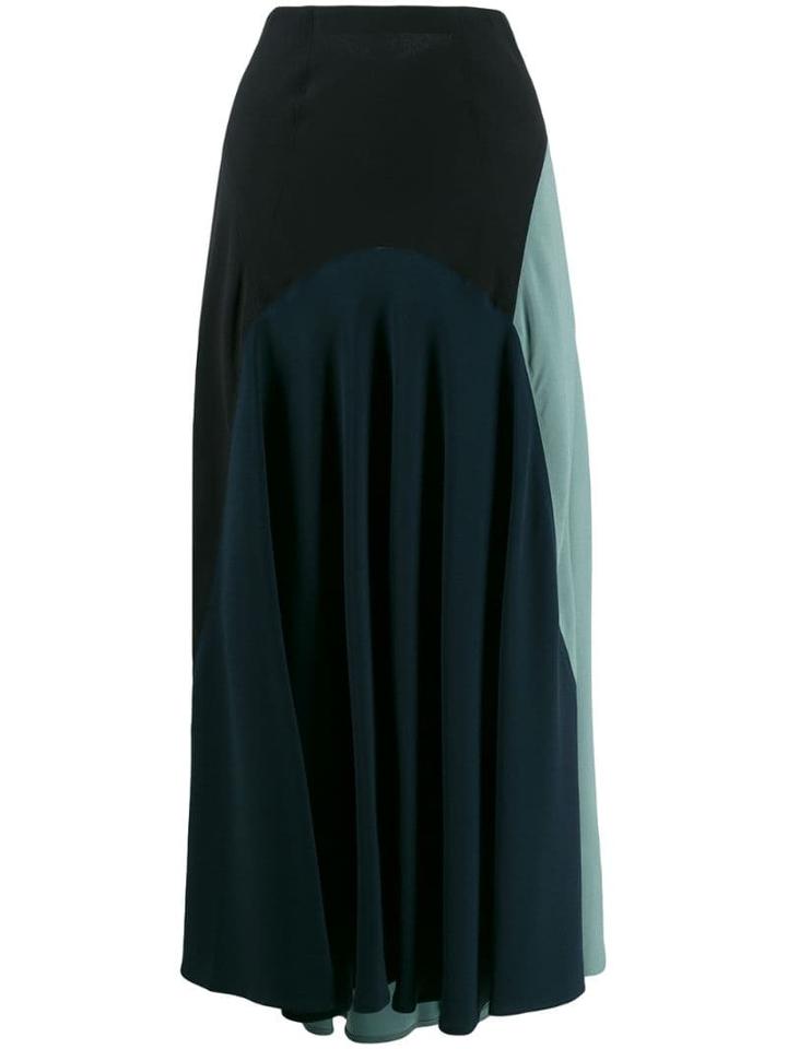Colville Flared Colour-blocked Skirt - Black