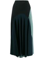 Colville Flared Colour-blocked Skirt - Black