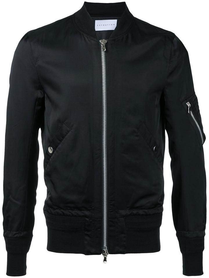 Estnation - Arm Pocket Bomber Jacket - Men - Rayon - L, Black, Rayon