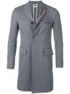 Thom Browne Rwb Stripe Unconstructed Overcoat - Grey
