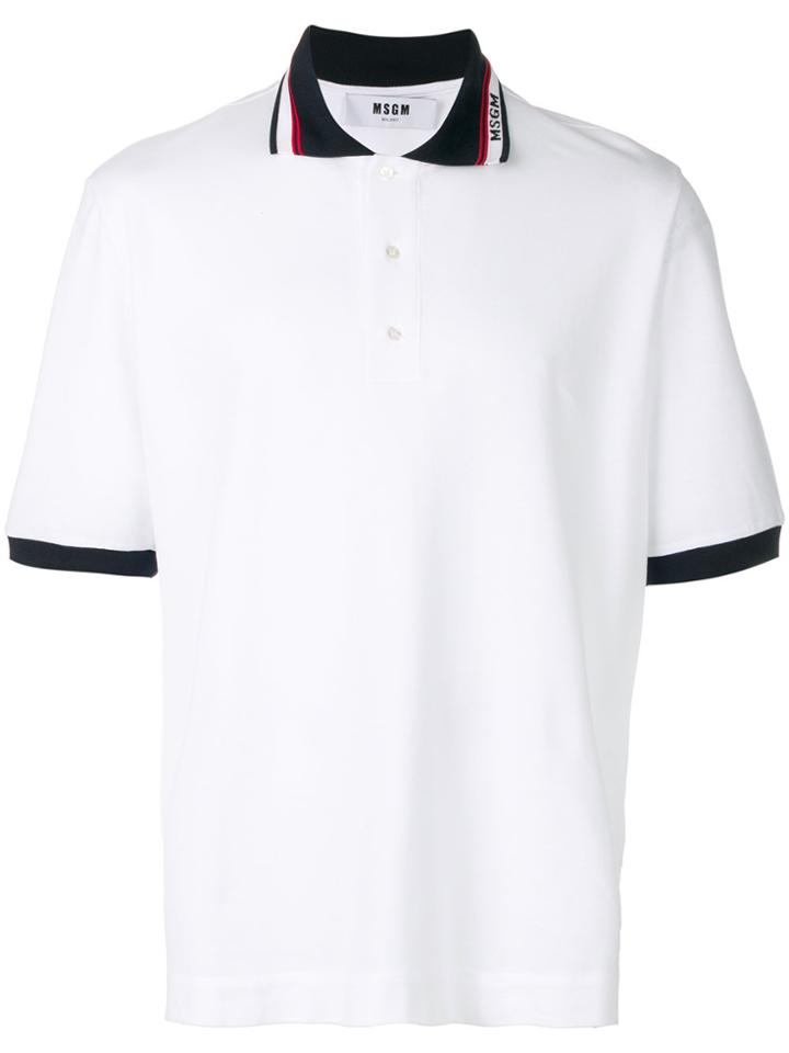 Msgm Logo Polo Shirt - White
