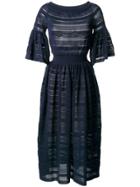 Antonino Valenti Perforated Detail Flared Dress - Blue