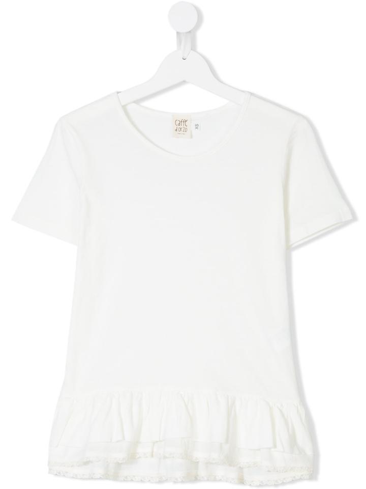Caffe' D'orzo Desdemona Ruffle Trim T-shirt - White