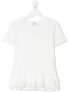 Caffe' D'orzo Desdemona Ruffle Trim T-shirt - White