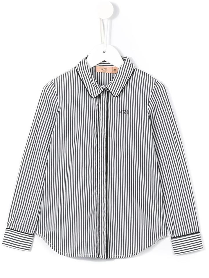 No21 Kids Striped Shirt, Girl's, Size: 12 Yrs, Black
