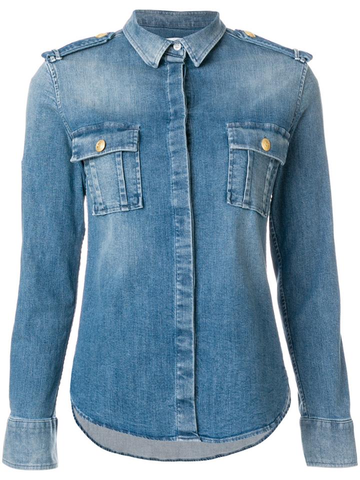 Pierre Balmain Faded Denim Shirt - Blue