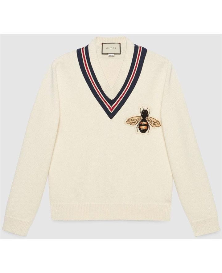 Fashion Concierge Vip Gucci - Gucci Wool Sweater With Bee Appliqué -