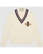 Fashion Concierge Vip Gucci - Gucci Wool Sweater With Bee Appliqué -
