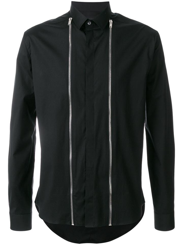 Les Hommes Zip Detail Shirt - Black