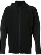 Homme Plissé Issey Miyake Zipped Hoodie, Men's, Size: 2, Black, Wool
