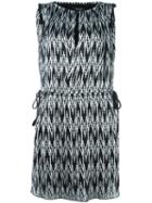 Isabel Marant Digital Chevron Print Dress, Women's, Size: 40, Black, Polyester/viscose/silk/cotton