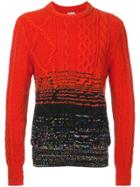 Coohem Gradation Aran Knit Pullover - Red