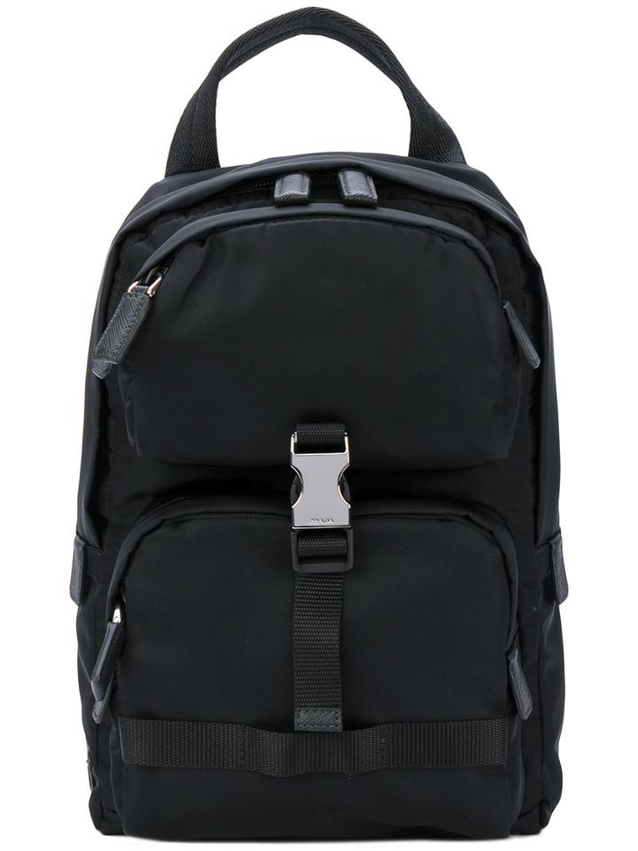 Prada Nylon Crossbody Backpack - Black