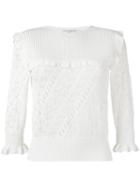 Philosophy Di Lorenzo Serafini Multi Detail Knitted Top, Women's, Size: 42, White, Cotton