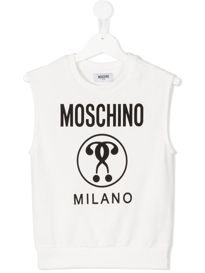 Moschino Kids Logo Print Top, Boy's, Size: 10 Yrs, White