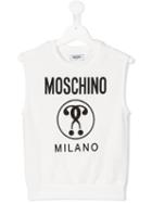 Moschino Kids Logo Print Top, Boy's, Size: 10 Yrs, White