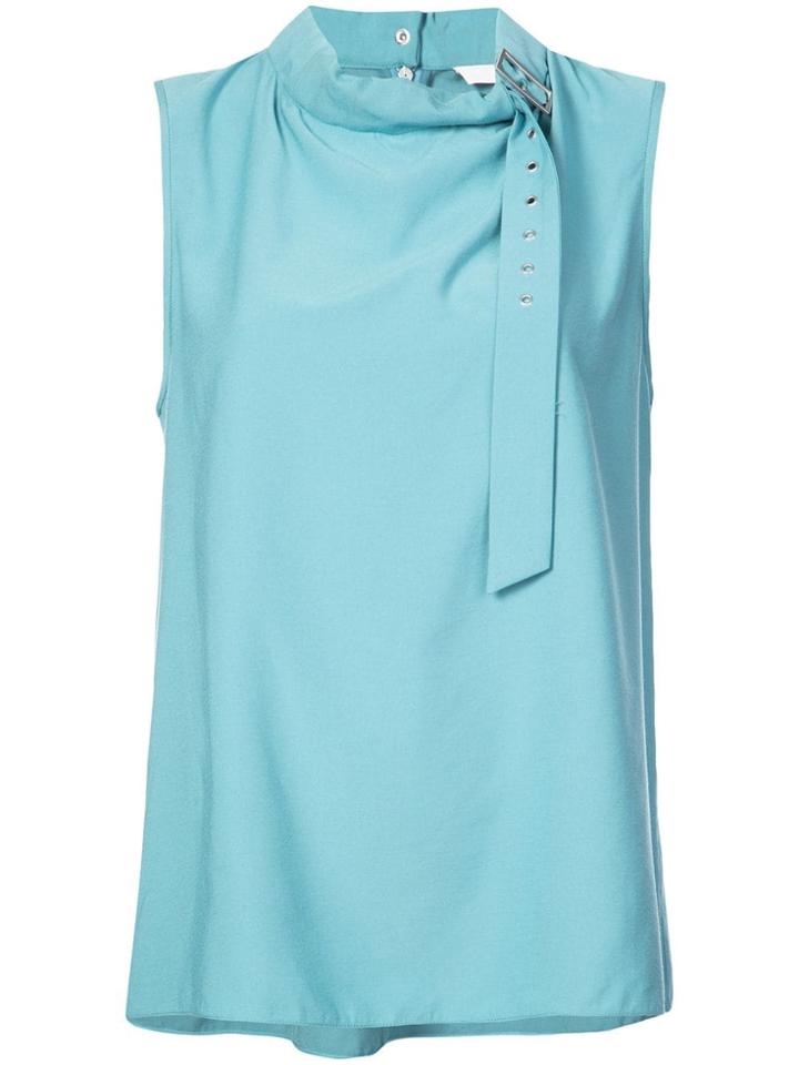 Tibi Twill Buckle Tank Top - Blue
