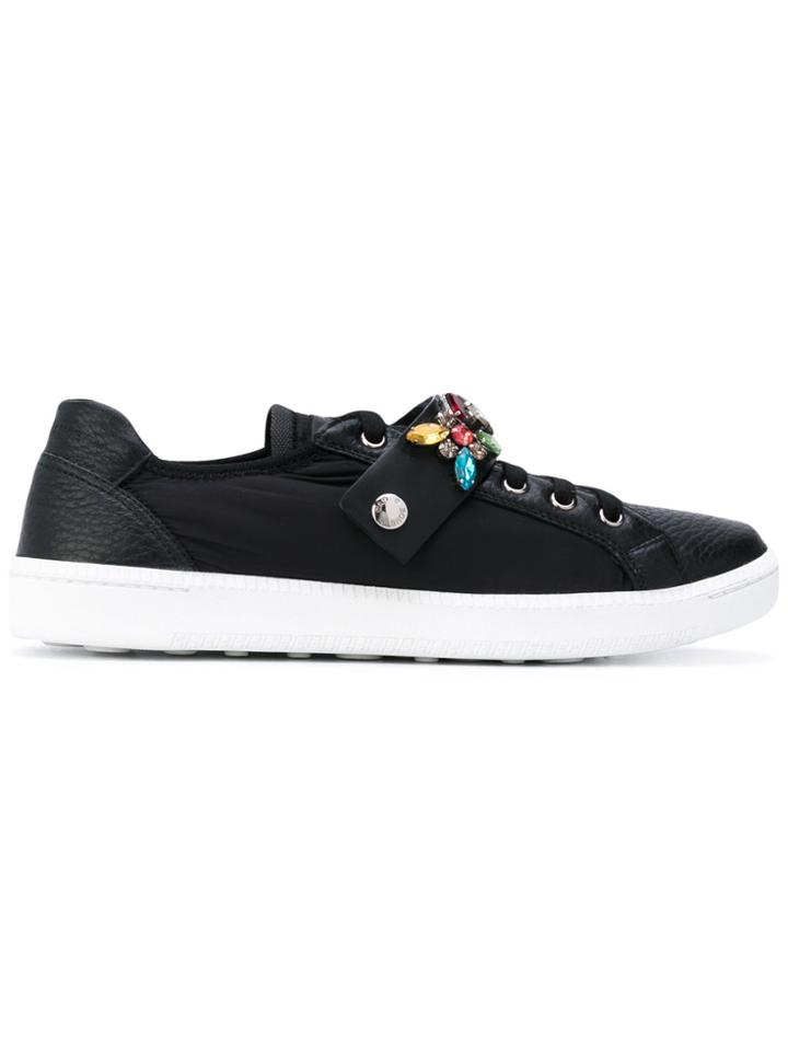 Car Shoe Jewel Strap Trainers - Black