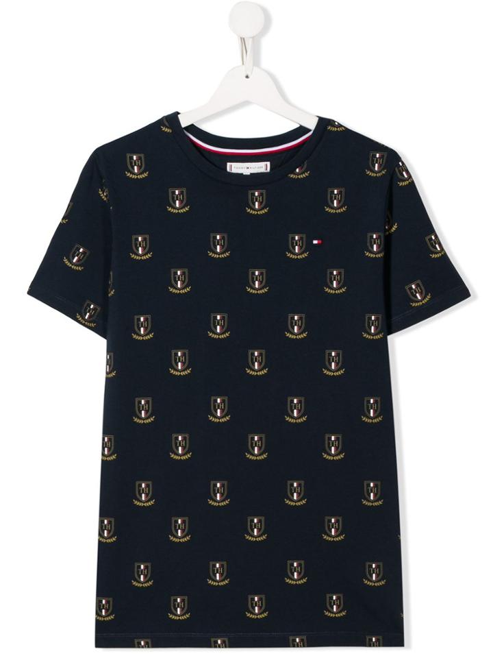 Tommy Hilfiger Junior Teen Monogram Print T-shirt - Blue