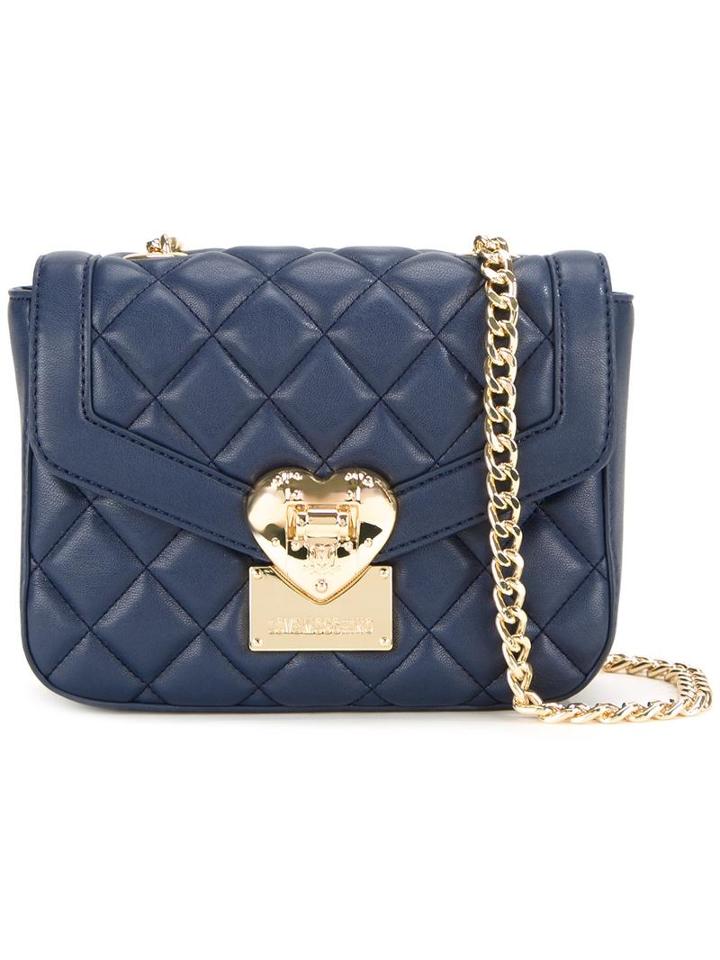 Love Moschino Quilted Crossbody Bag, Women's, Blue, Polyurethane