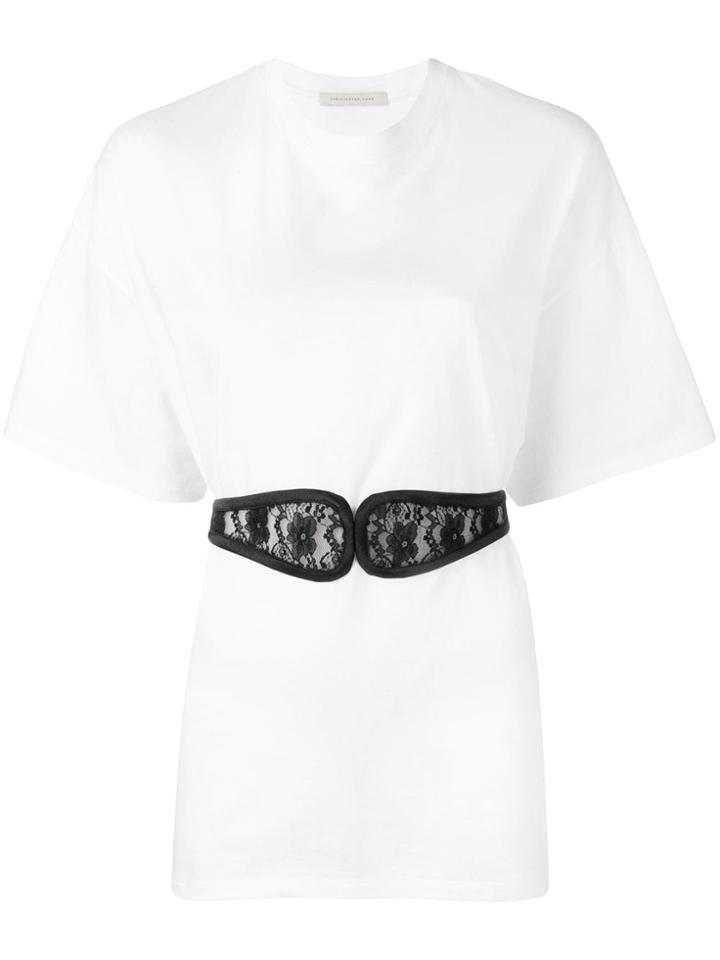 Christopher Kane Lace Crotch Belted T-shirt - White