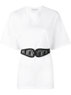 Christopher Kane Lace Crotch Belted T-shirt - White