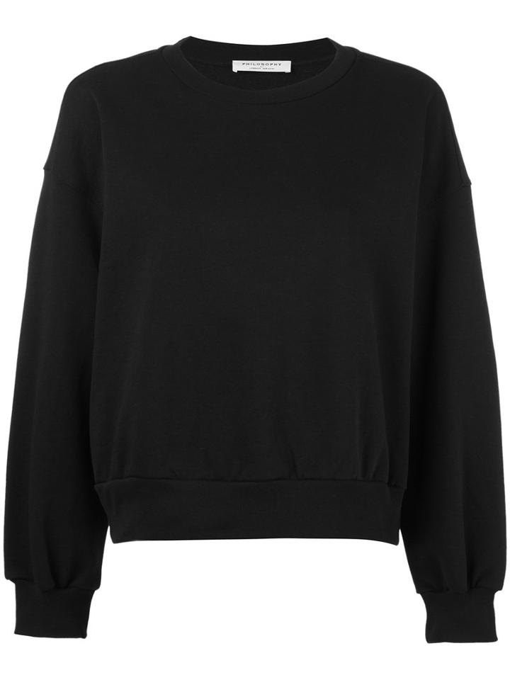 Philosophy Di Lorenzo Serafini - Ruffled Detail Sweatshirt - Women - Cotton - M, Black, Cotton