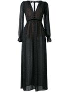 For Love And Lemons Polka Dot Maxi Dress, Women's, Size: Medium, Black, Polyester/spandex/elastane