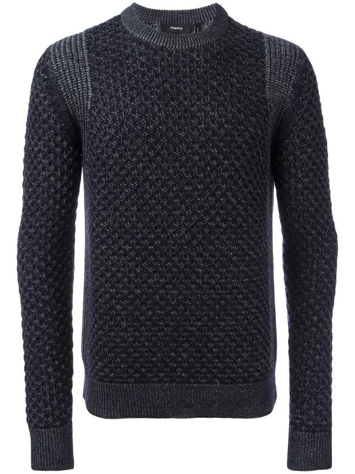 Theory 'cellan C' Cable Knit Jumper, Men's, Size: Medium, Blue, Merino