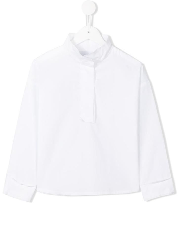 Max & Lola Stand Up Collar Shirt, Girl's, Size: 8 Yrs, White