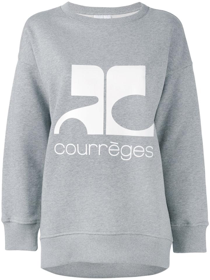 Courrèges Logo Print Sweatshirt - Grey