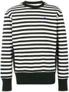 Champion Embroidered Logo Striped Sweatshirt - White