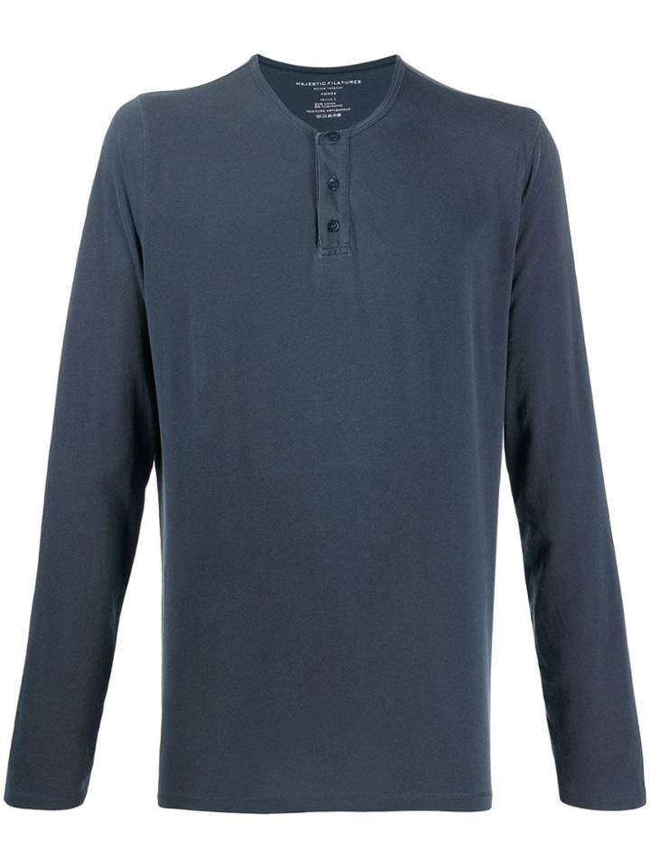 Majestic Filatures Three-button Sweatshirt - Blue