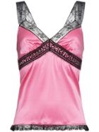 Dolce & Gabbana Lace Trim Silk Camisole - Pink