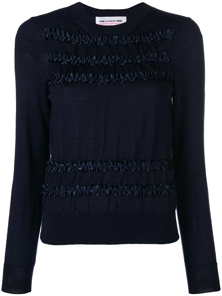 Comme Des Garçons Girl Ruffled Detail Jumper - Blue