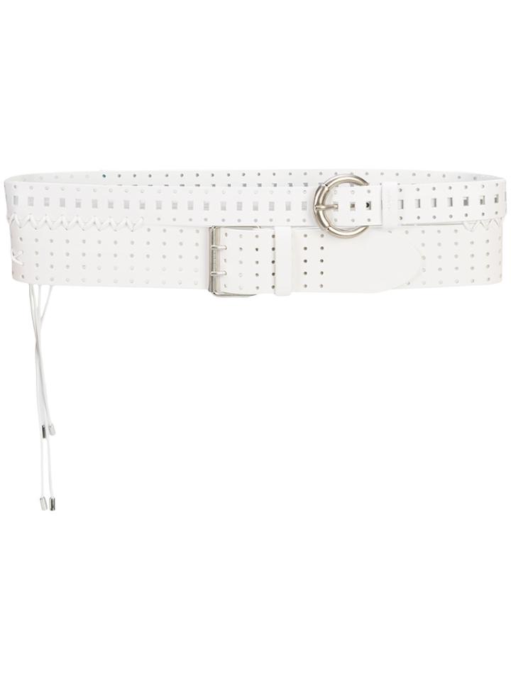 Maison Margiela Perforated Double Belt - White