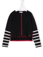 Junior Gaultier Fringed Zip Detail Jacket, Girl's, Size: 6 Yrs, Blue