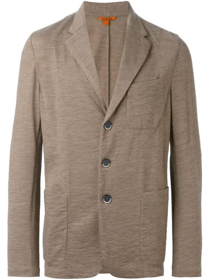 Barena Triple Button Blazer, Men's, Size: 48, Brown, Cotton/wool