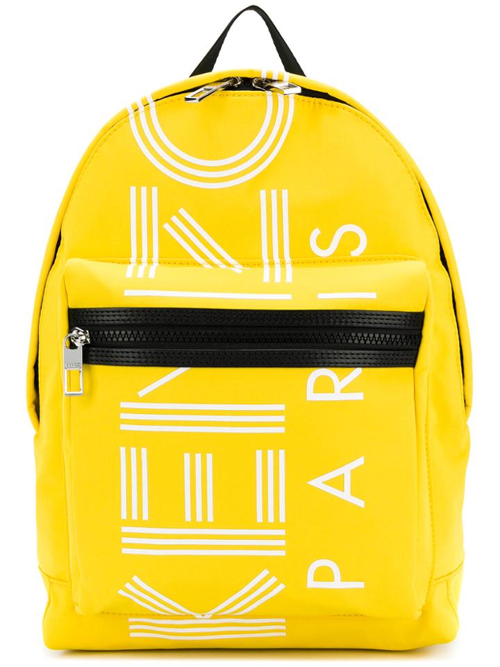 Kenzo Logo Print Backpack - Yellow & Orange