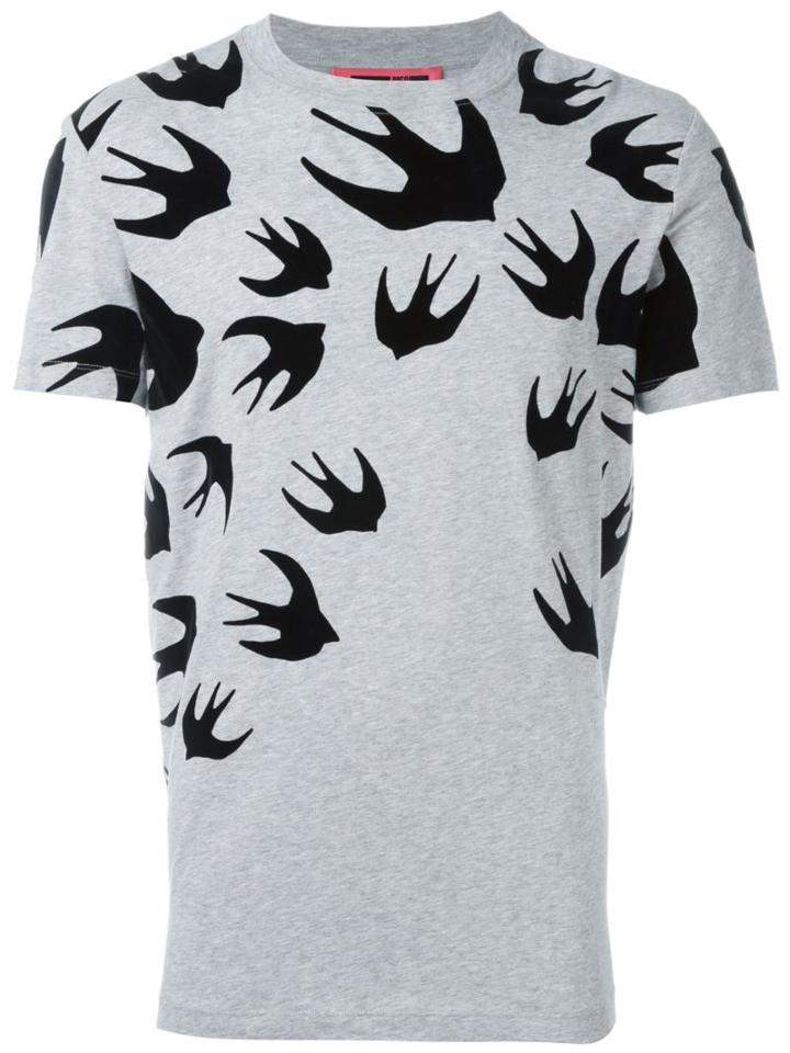 Mcq Alexander Mcqueen Swallow T-shirt, Men's, Size: Xl, Grey, Cotton