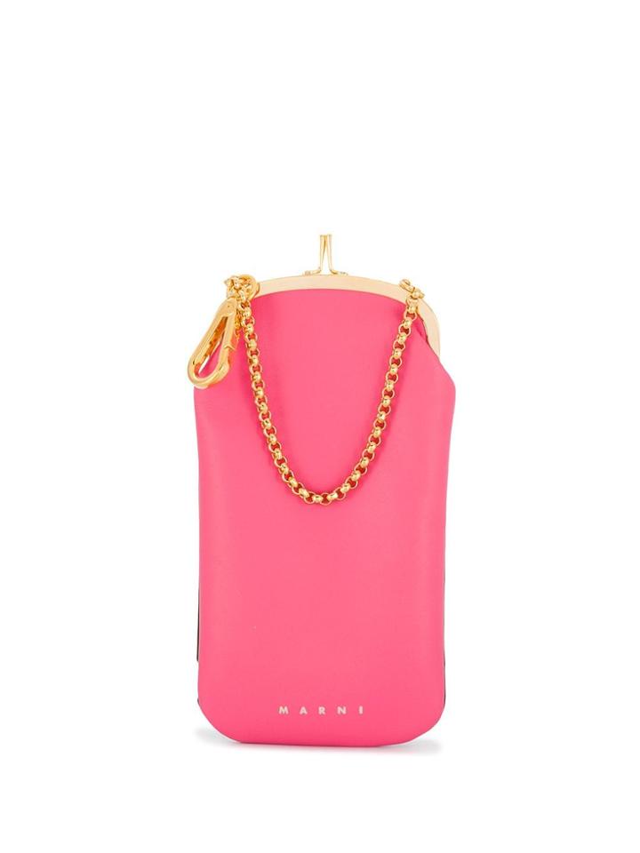 Marni Logo Clasp Phone Case - Brown