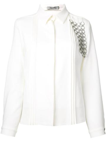 Donnah Mabel - Chained Trim Shirt - Women - Polyester - 0, White, Polyester