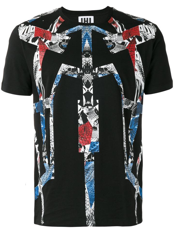 Les Hommes Urban Graphic Print T-shirt, Men's, Size: Xl, Black, Cotton