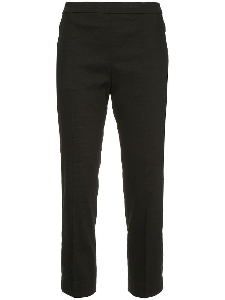Theory Cropped Slim Fit Trousers - Black