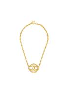 Chanel Pre-owned Logo Medallion Necklace - Metallic