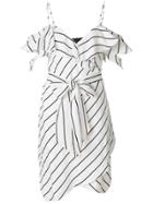 Kendall+kylie Pinstriped Wrap Dress - White