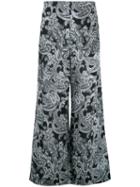 Acne Studios Paisley Print Trousers, Women's, Size: 34, Blue, Cupro