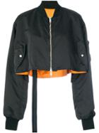 Unravel Project Cropped Skull Bomber Jacket - Black